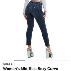 Guess curvy mid rise skinny jeans in indigo